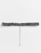 Asos Design Halloween Choker Necklace In Black Crystal