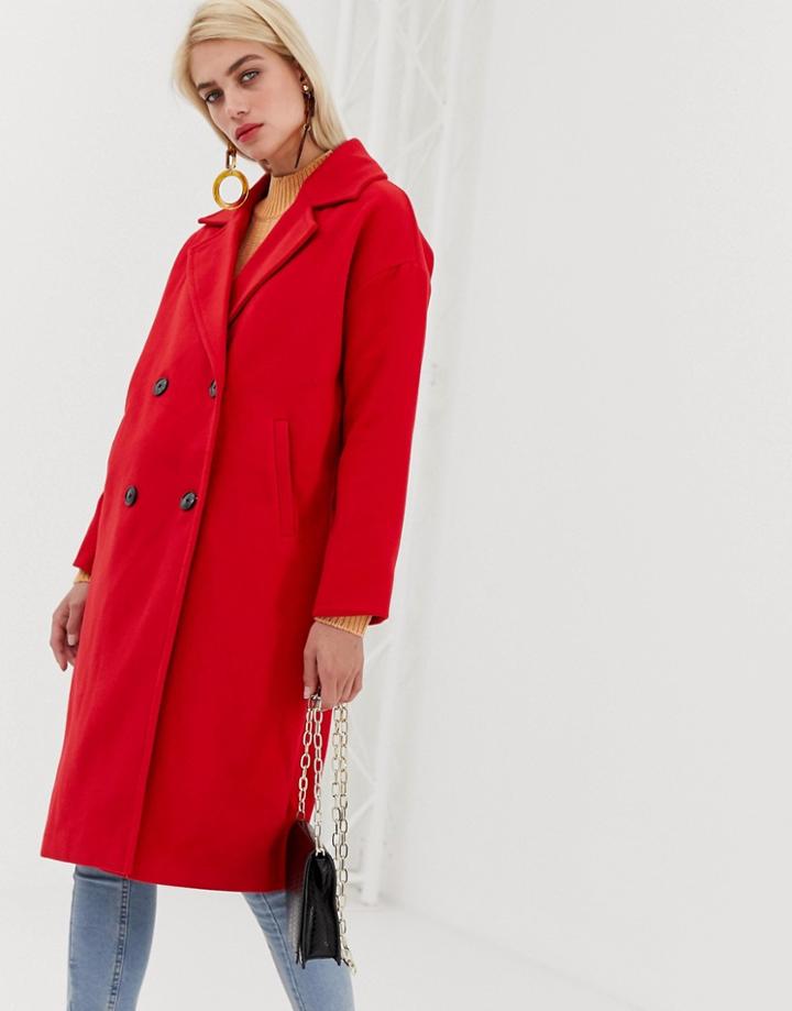 Vero Moda Double Breasted Coat - Red