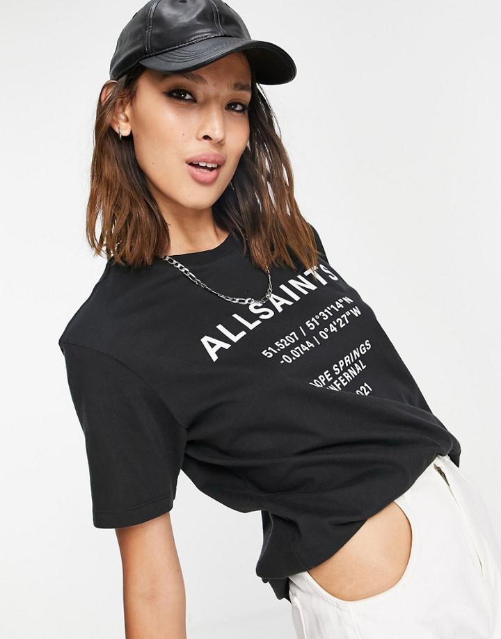 Allsaints Logo T-shirt In Black