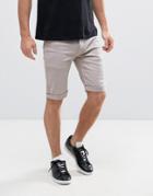 Religion Skinny Denim Short With Turn Up - Pink