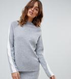 Micha Lounge High Neck Sweater With Side Stripe Two-piece - Gray