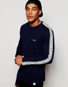 Nicce London Long Sleeve T-shirt With Taping - Navy