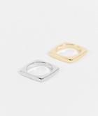 Asos Design 2 Pack Stacked Band Ring Set In Silver And Gold Tone-multi
