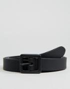 Asos Skinny Leather Belt In Black With Matte Coated Buckle - Black