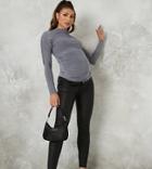 Missguided Maternity Coated Vice Jeans In Black