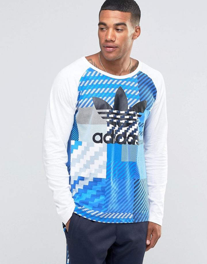 Adidas Originals Camo Long Sleeve T-shirt In Gray Ay8288 - Gray