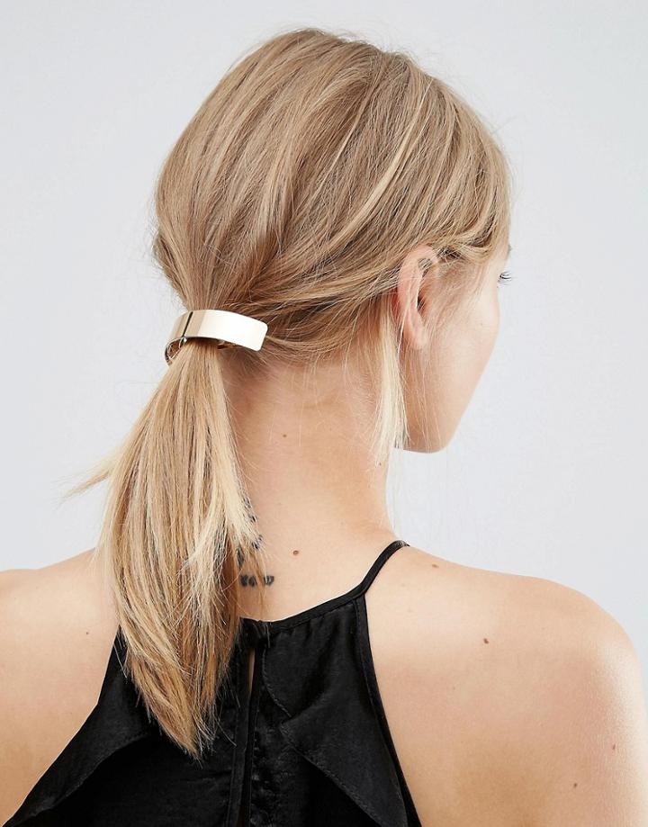 Orelia Brushed Curve Hair Clip - Gold