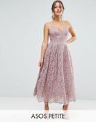 Asos Petite Lace Cami Midi Prom Dress - Purple