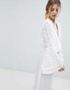 Y.a.s 3d Flowers Jacket With Fluted Sleeves - White