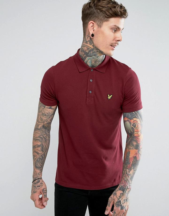 Lyle & Scott Logo Polo Shirt Burgundy - Red