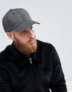 Selected Homme Porter Baseball Cap In Wool Mix - Gray