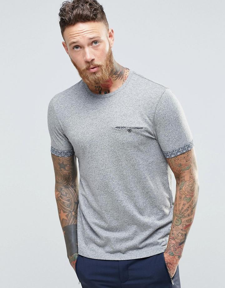 Ted Baker Melange Crew Neck T-shirt - Charcoal