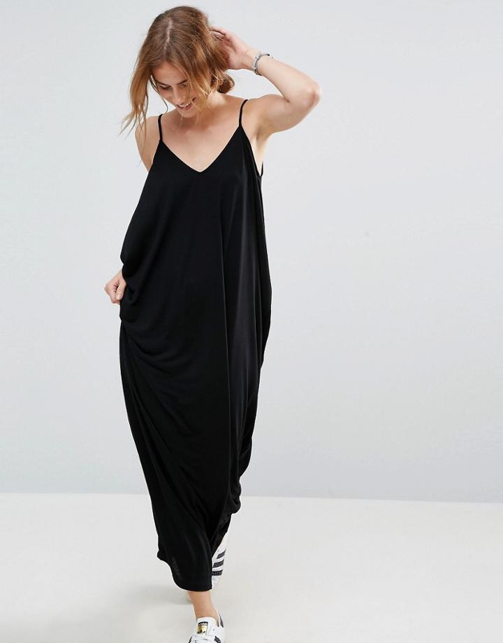 Asos Drape Hareem Maxi Dress - Black