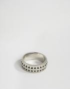 Icon Brand Premium Houndtooth Band Ring In Silver - Silver