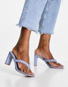 Lipsy Plaited Sandals In Dusty Blue-blues