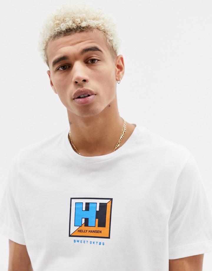 Sweet Sktbs X Helly Hansen Basic T-shirt With Logo In White - White