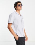 Lee Resort Relaxed Fit Cotton Linen Chambray Short Sleeve Shirt In Light Blue