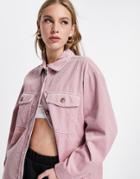 Madewell Corduroy Shacket In Pink