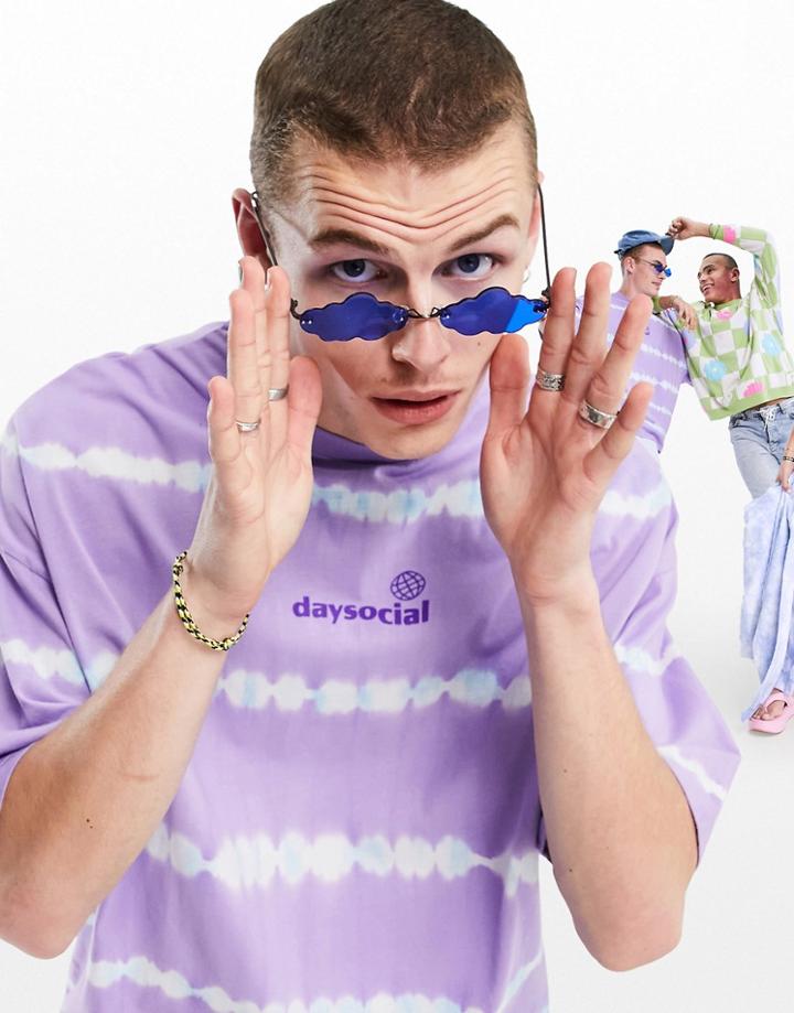 Asos Design Glasses In Cloud Design With Blue Lens-blues