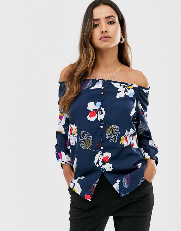 Vero Moda Floral Off Shoulder Top-multi