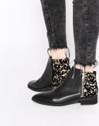 Eeight Yosabina Patch Pony Flat Ankle Boots - Black