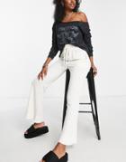 Free People Cozy Cool Wide Leg Lounge Sweatpants In Cream-white