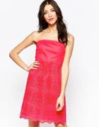 Lavand Bandeau Dress With Lace Skirt - F