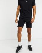 Asos Design Slim Denim Shorts In Black