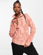 The North Face 100 Glacier Full Zip Fleece In Pink Tie-dye