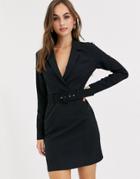 Miss Selfridge Tux Dress In Black