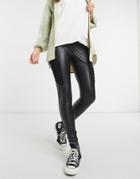 Nobody's Child Biker Leggings In Faux Leather-black