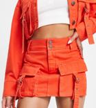 Asyou Utility Denim Micro Skirt In Red - Part Of A Set