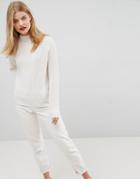 Asos Ultimate Chunky Sweater With Slouchy High Neck - Cream