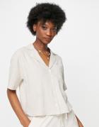 Stradivarius Short Sleeve Linen Shirt In Beige - Part Of A Set-neutral