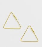 Kingsley Ryan Sterling Silver Gold Plated Triangle Hoop Earrings - Gold