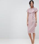 Asos Tall Lace Insert Pencil Midi Dress - Pink
