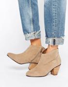 Daisy Street Taupe Western Style Heeled Boots - Beige