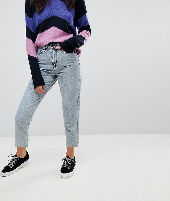 Vero Moda Acid Wash Mom Jean - Blue