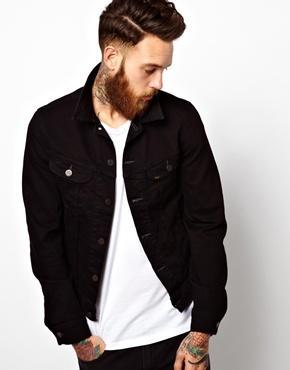 Lee Denim Jacket Slim Fit Rider Stay Black Stretch - Stay Black