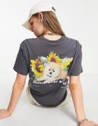 Jjxx 'loves Me Not' Dog Design T-shirt In Charcoal-gray