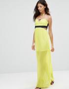 Twin Sister Sleeveless Cut Out Maxi Dress - Yellow