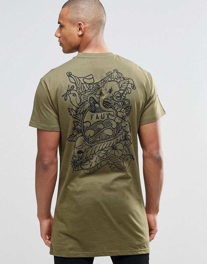 Friend Or Faux Longline T-shirt Sailor - Green