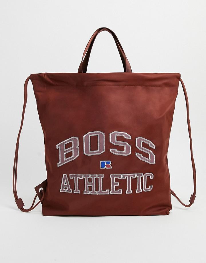 Boss X Russell Athletic Varsity Duffle Bag In Brown