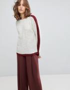 Selected Femme Color Block Sweater - White