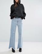 Cheap Monday High Rise Skater Flare Jean With Uneven Hem - Blue