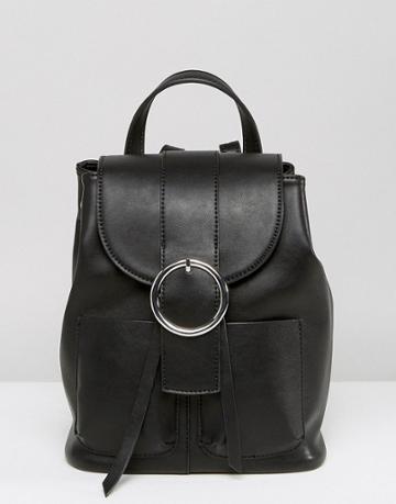 Asos Buckle Backpack - Black