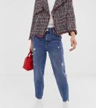 River Island Straight Leg Jeans In Mid Wash - Blue