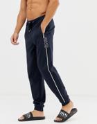 Boss Bodywear Logo Cuffed Joggers - Navy