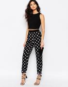 Y.a.s Soft Tailored Pants In Polka Dot - Mono Spot