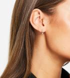 Kingsley Ryan Single Crystal Huggie Hoop Earrings In Sterling Silver
